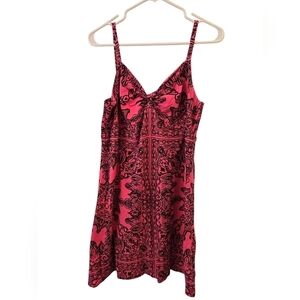 TOMMY BAHAMA PINK AND BLACK AZTEC/PAISLEY SUNDRESS. SPAGHETTI STRAP. SIZE XL.